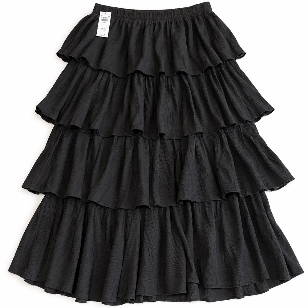 Abercrombie & Fitch Black Tiered Maxi Skirt NWT | Fairy Goth Whimsical